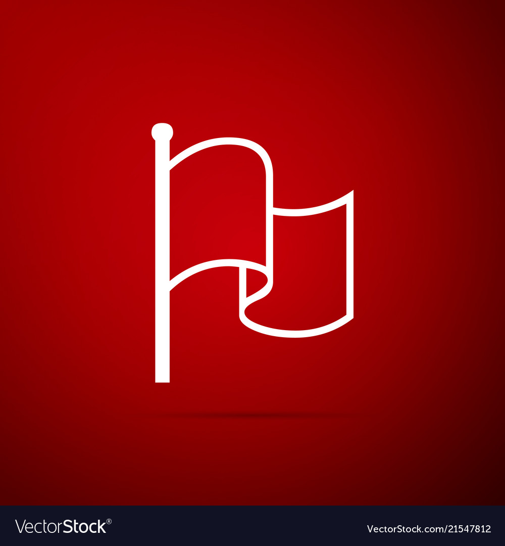 Flag icon isolated on red background