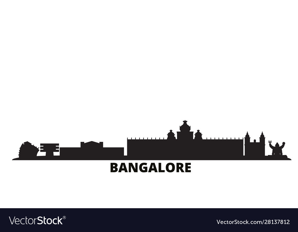 India bangalore city skyline isolated Royalty Free Vector