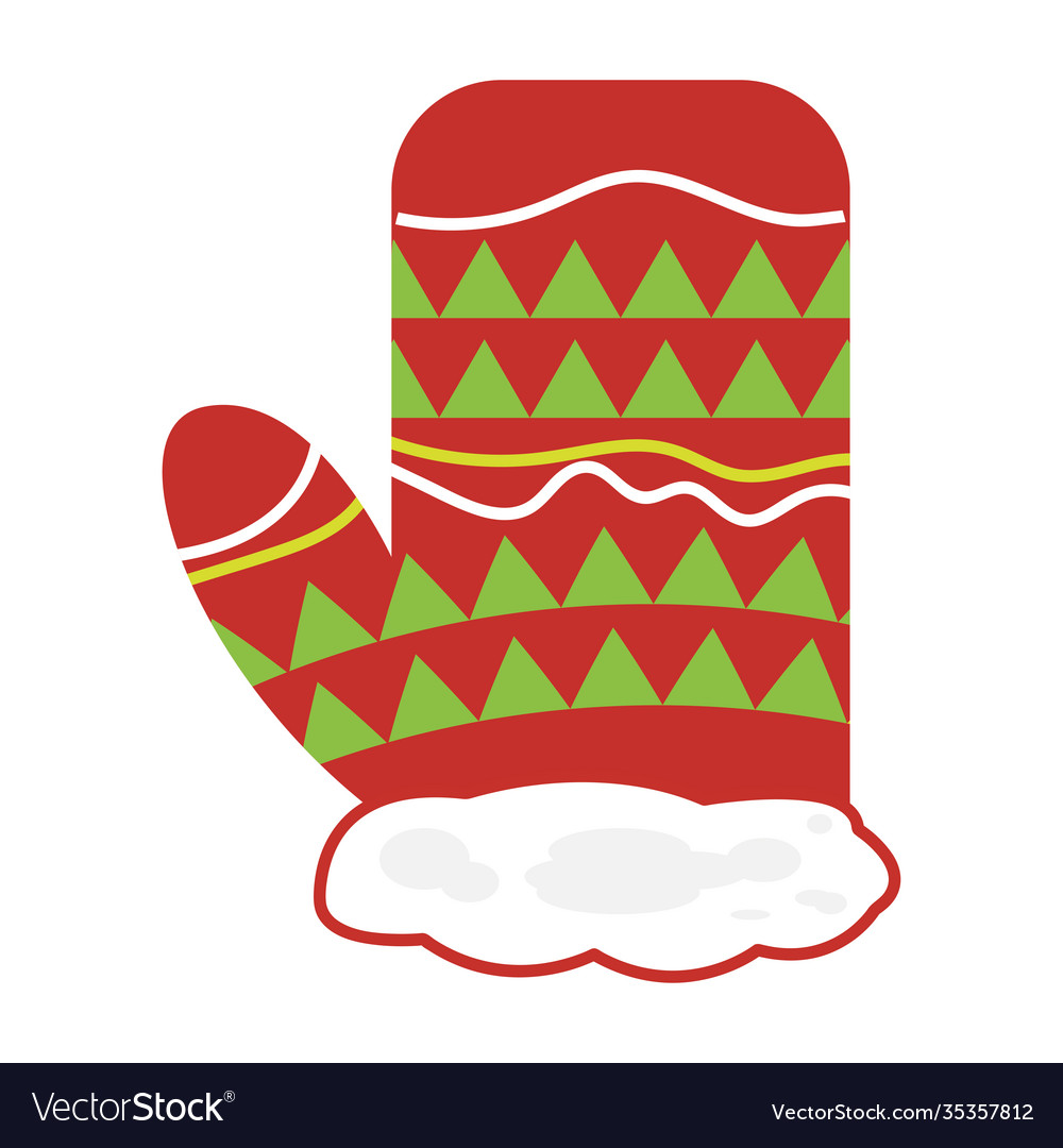 Isolated christmas glove icon