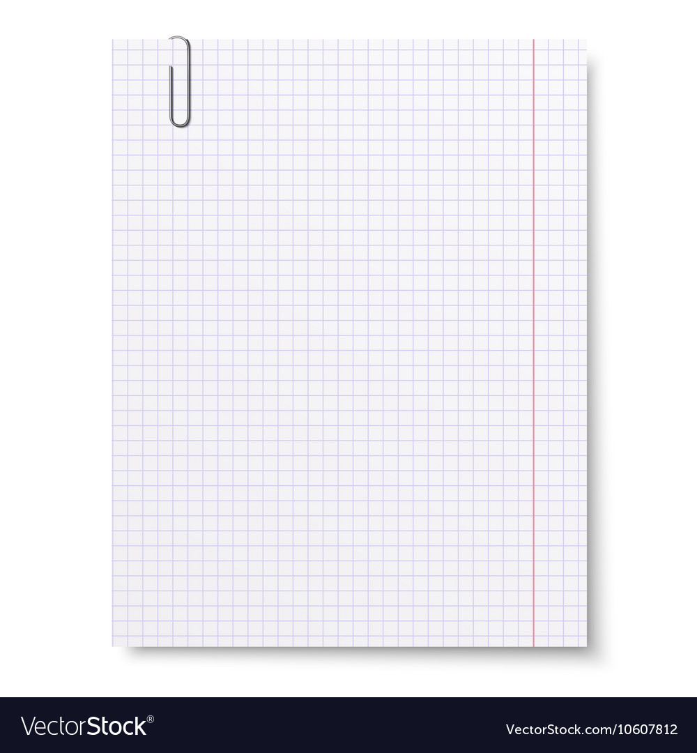 Isolated Squared Paper Notebook with Metallic Clip