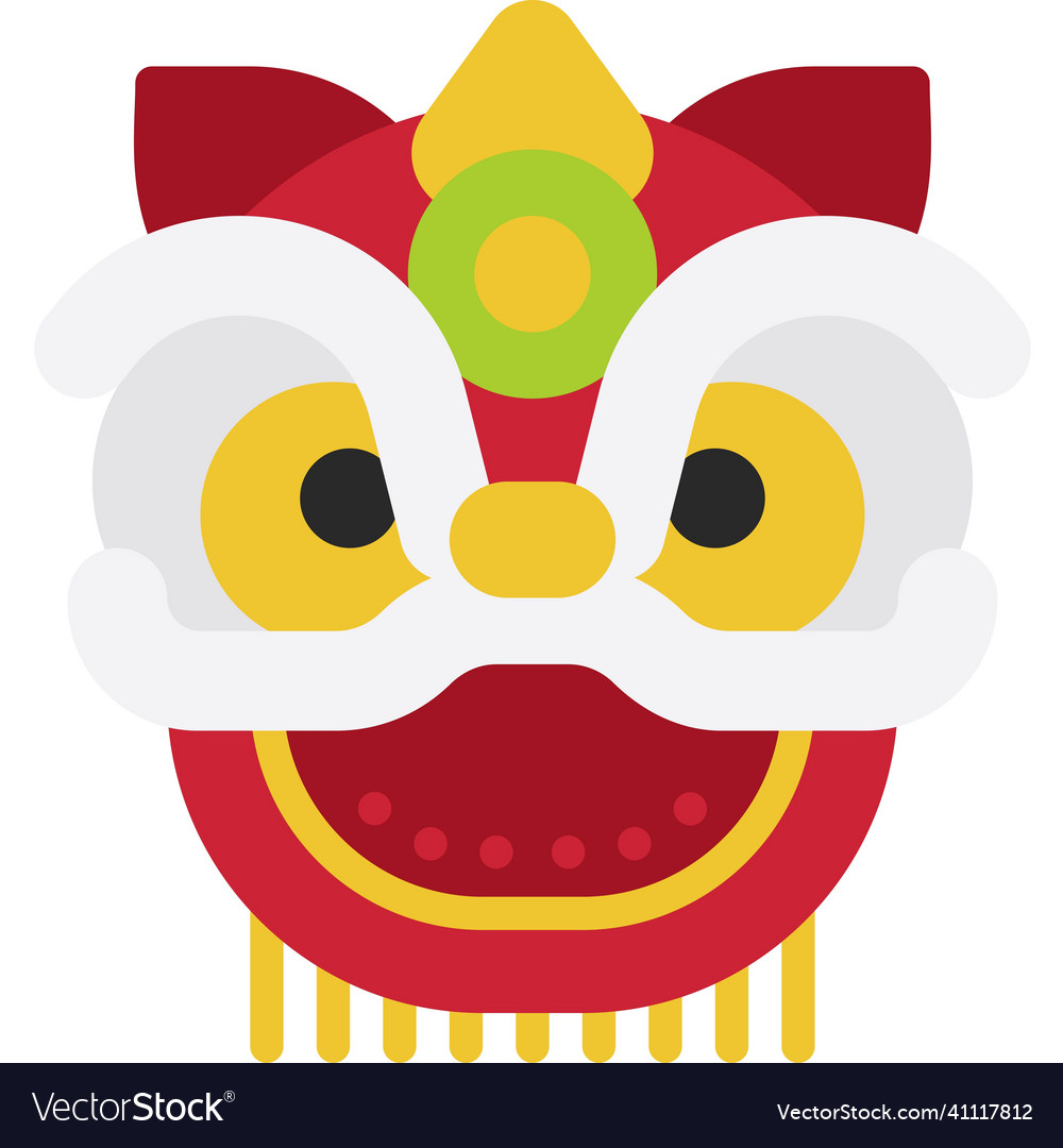 Lion dance head icon chinese new year Royalty Free Vector