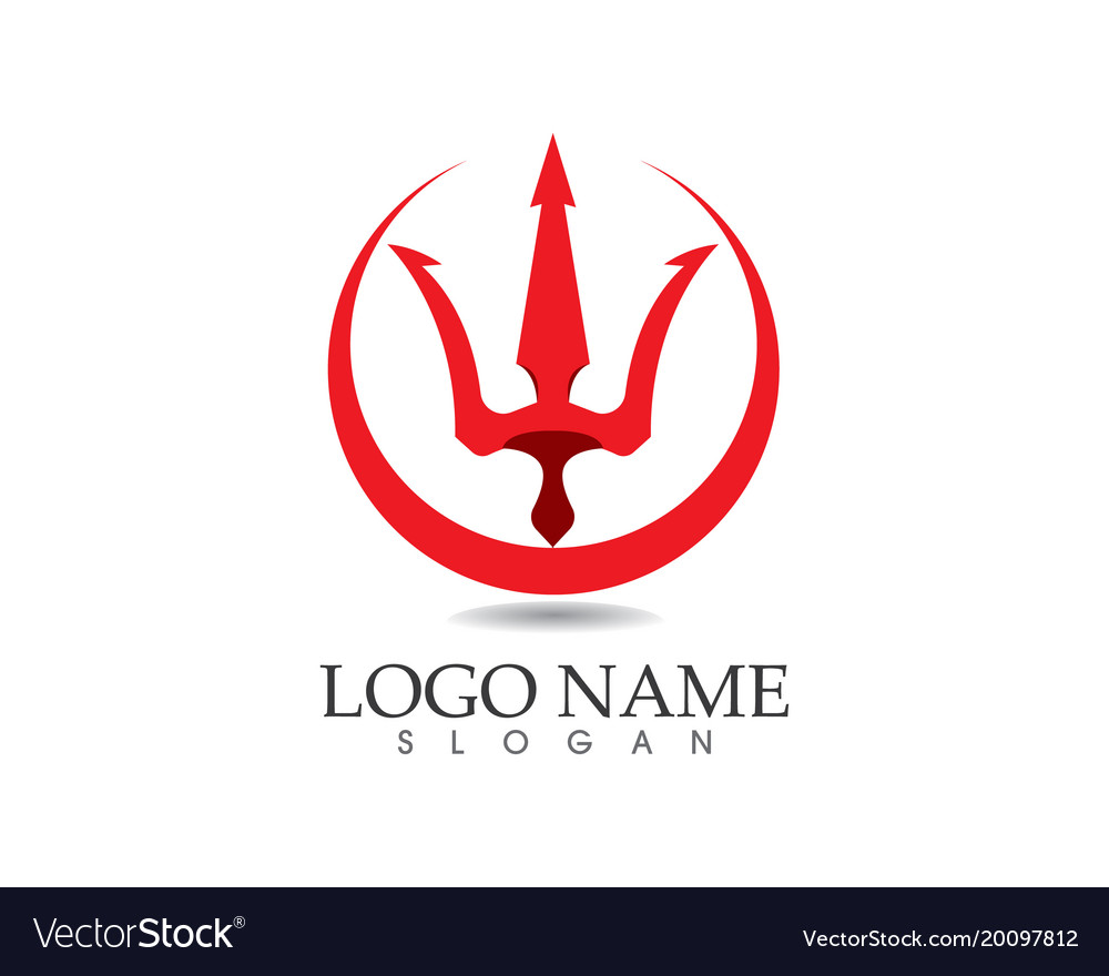 Magic trident logo and symbols template