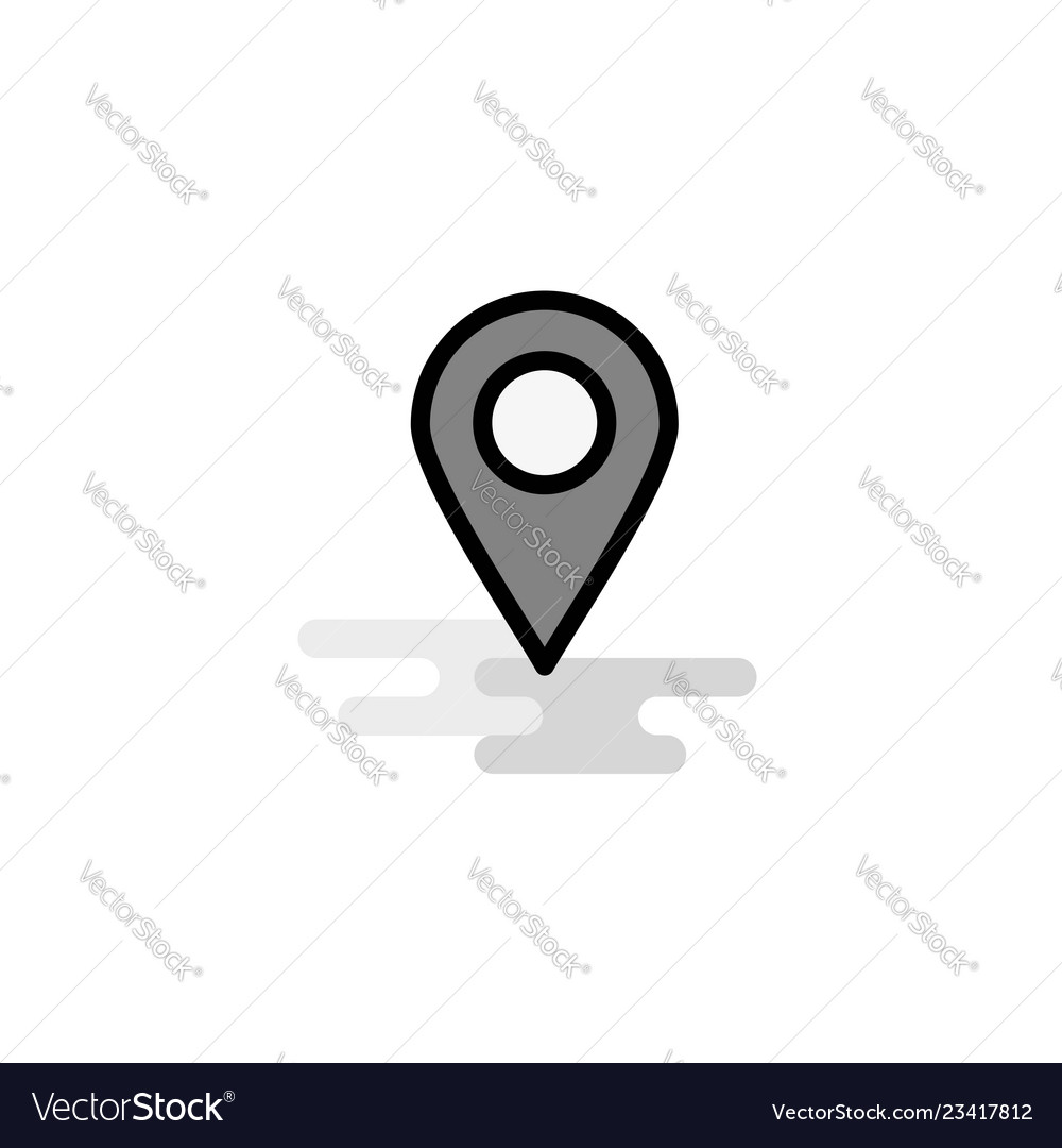 Map pointer web icon flat line filled gray vector image Map pointer web icon flat line filled gray