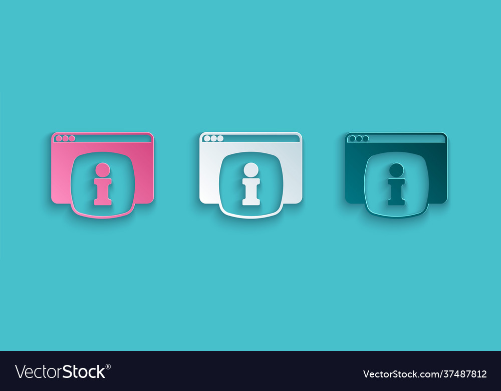 Paper cut computer monitor with text faq vector image Paper cut computer monitor with text faq