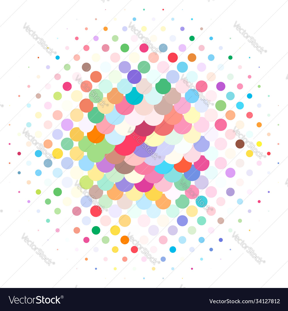 Random colorful dots halftone half-tone element vector image Random colorful dots halftone half-tone element