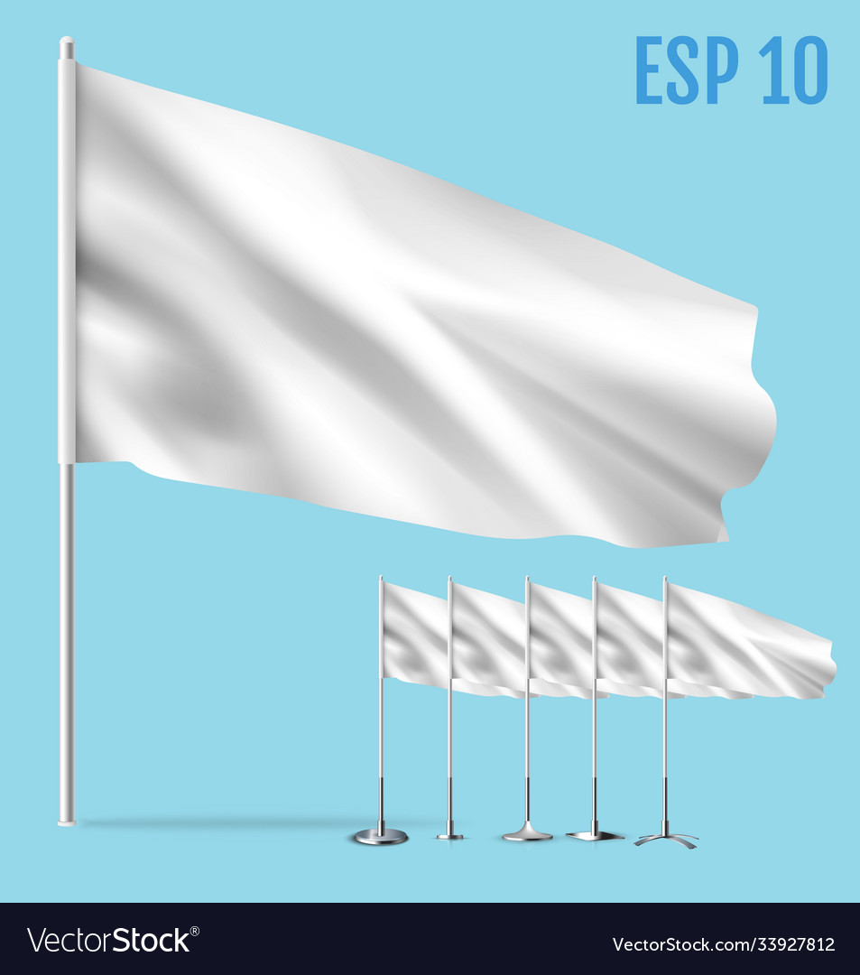 Download Realistic White Flag Mockup Royalty Free Vector Image