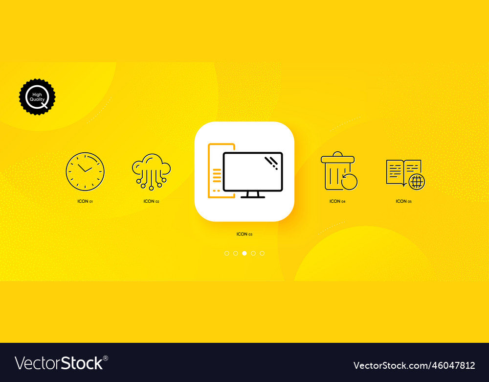 Wiederherstellen Müll Computer und Zeit minimale Linie vector image Wiederherstellen Müll Computer und Zeit minimale Linie