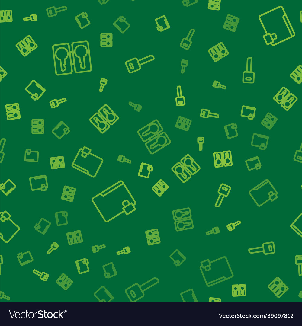Set line casting keys folder and lock key vector image Set line casting keys folder and lock key