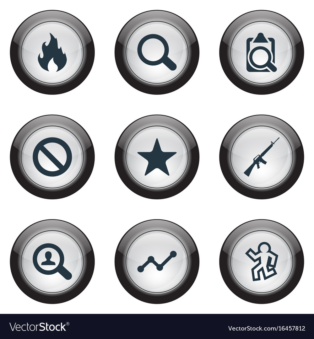 Set of simple crime icons
