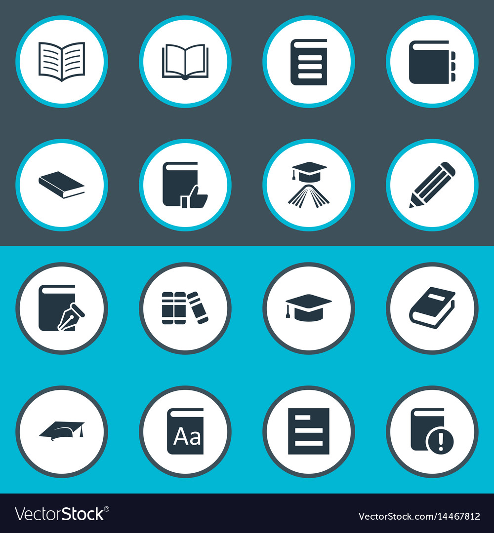 Set of simple reading icons