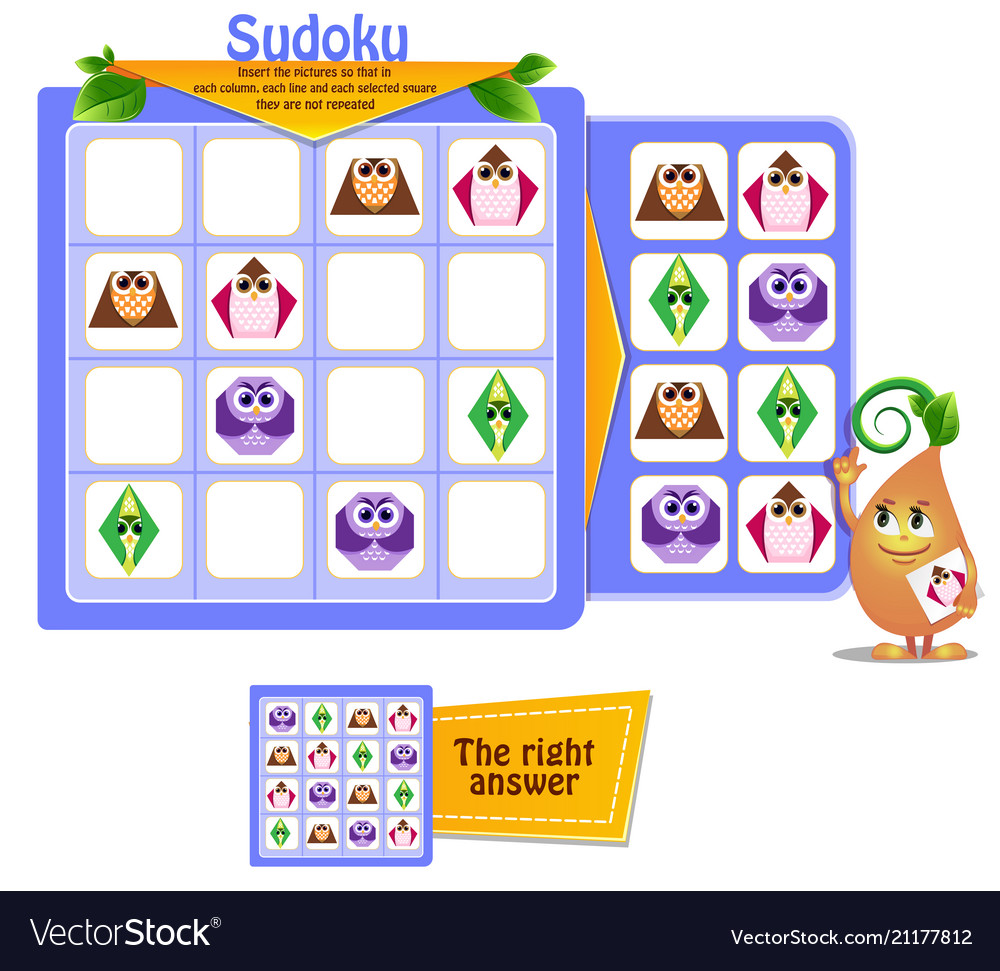 Shapes sudoku iq game vector image Shapes sudoku iq game