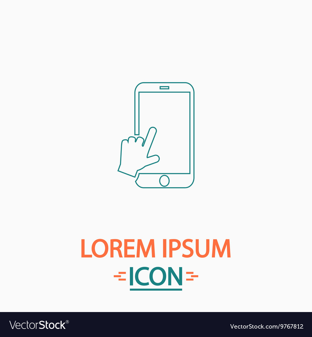 Touch screen computer symbol vector image Touch screen computer symbol