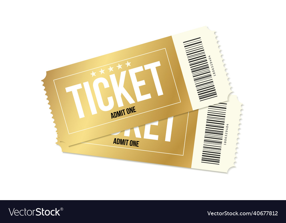 Zwei Kino goldene Tickets Gold Film oder Theater