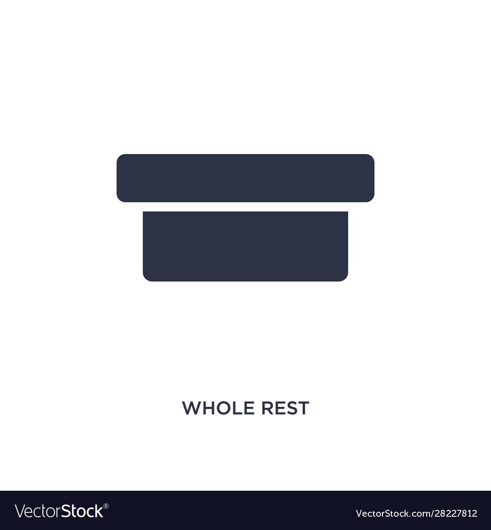 Whole rest icon on white background simple