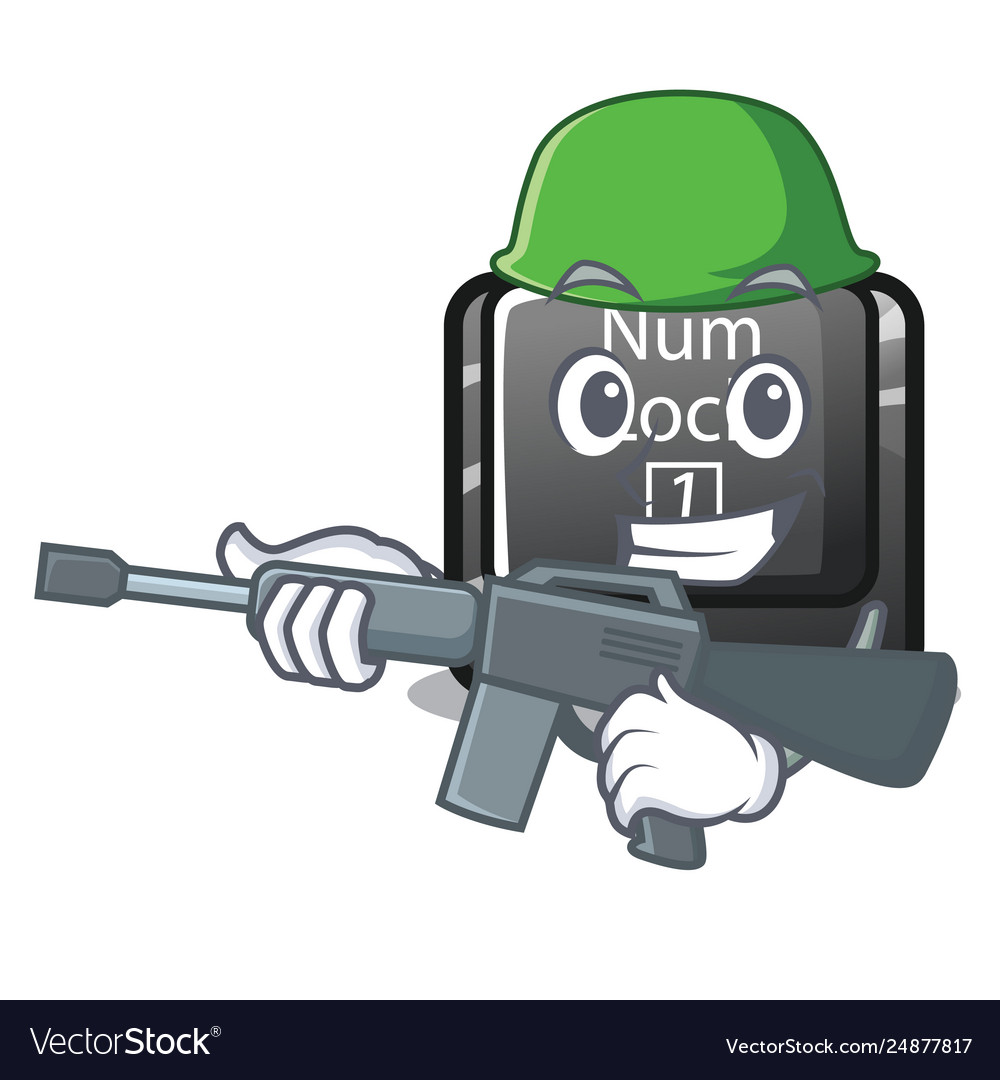 Army num lock isolated with character vector image Army num lock isolated with character