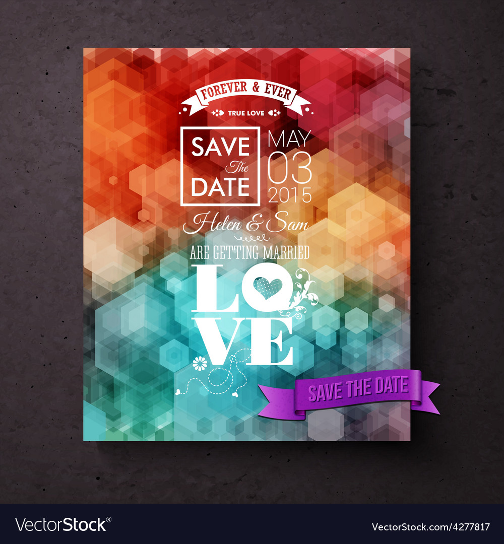 Artistic save the date wedding invitation template