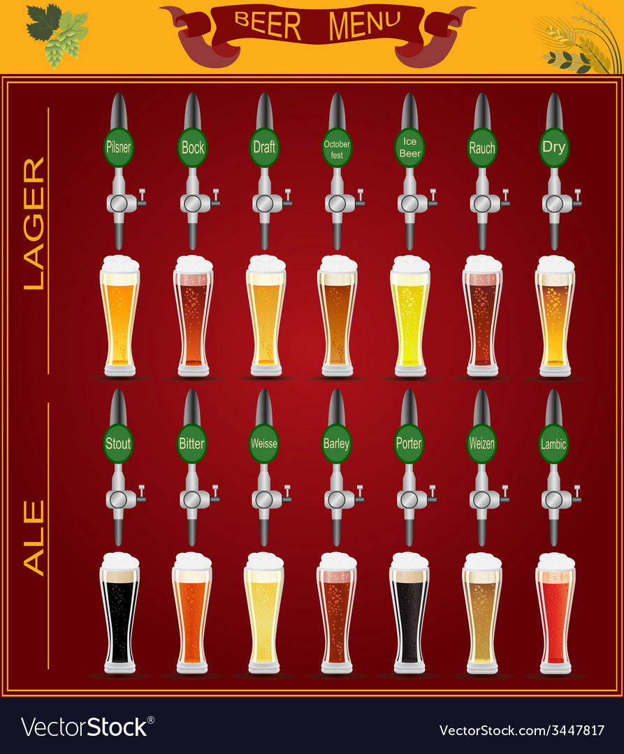 Beer menu set creating your own infographics