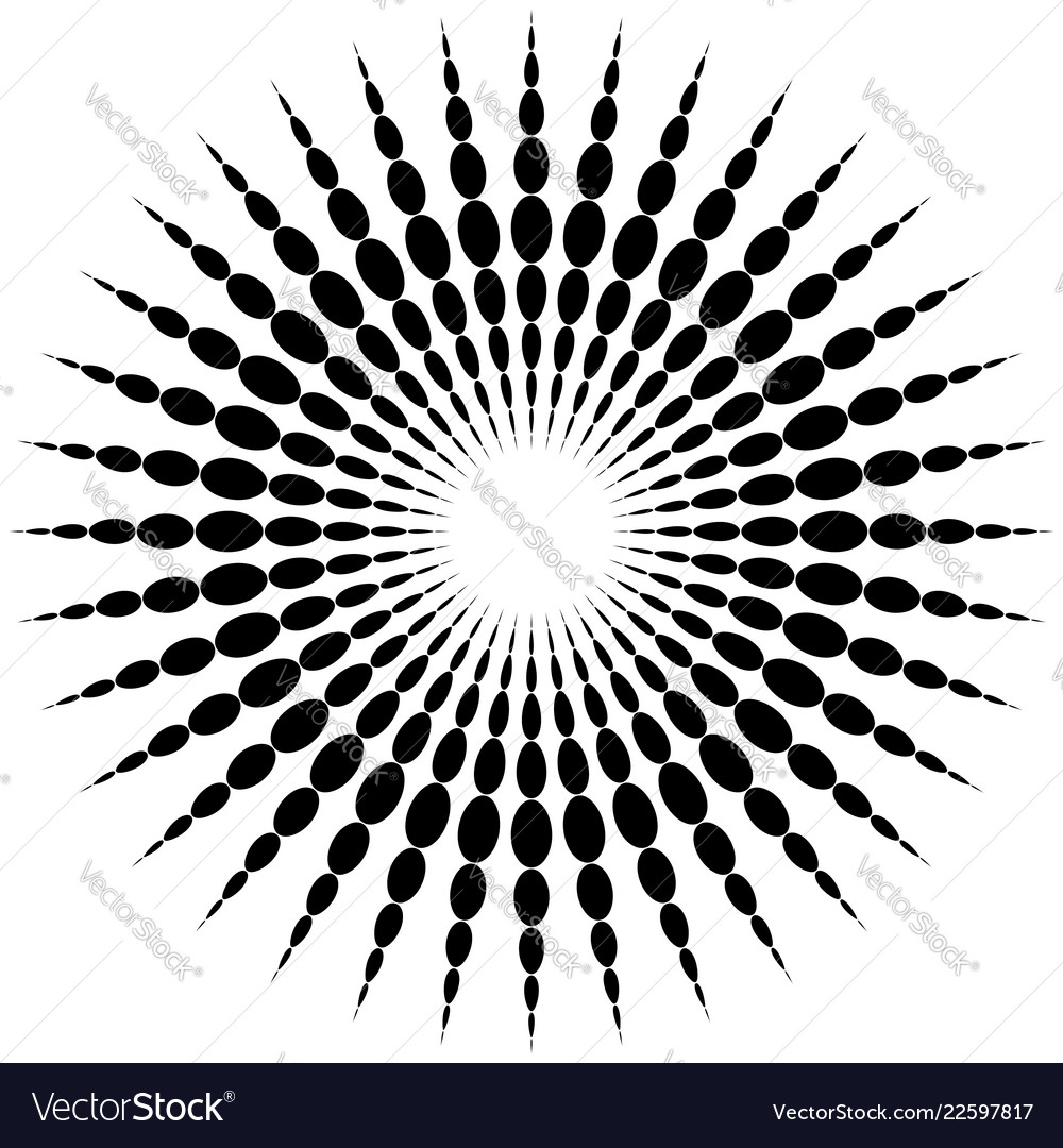 Circular motif element radial dotted lines vector image Circular motif element radial dotted lines