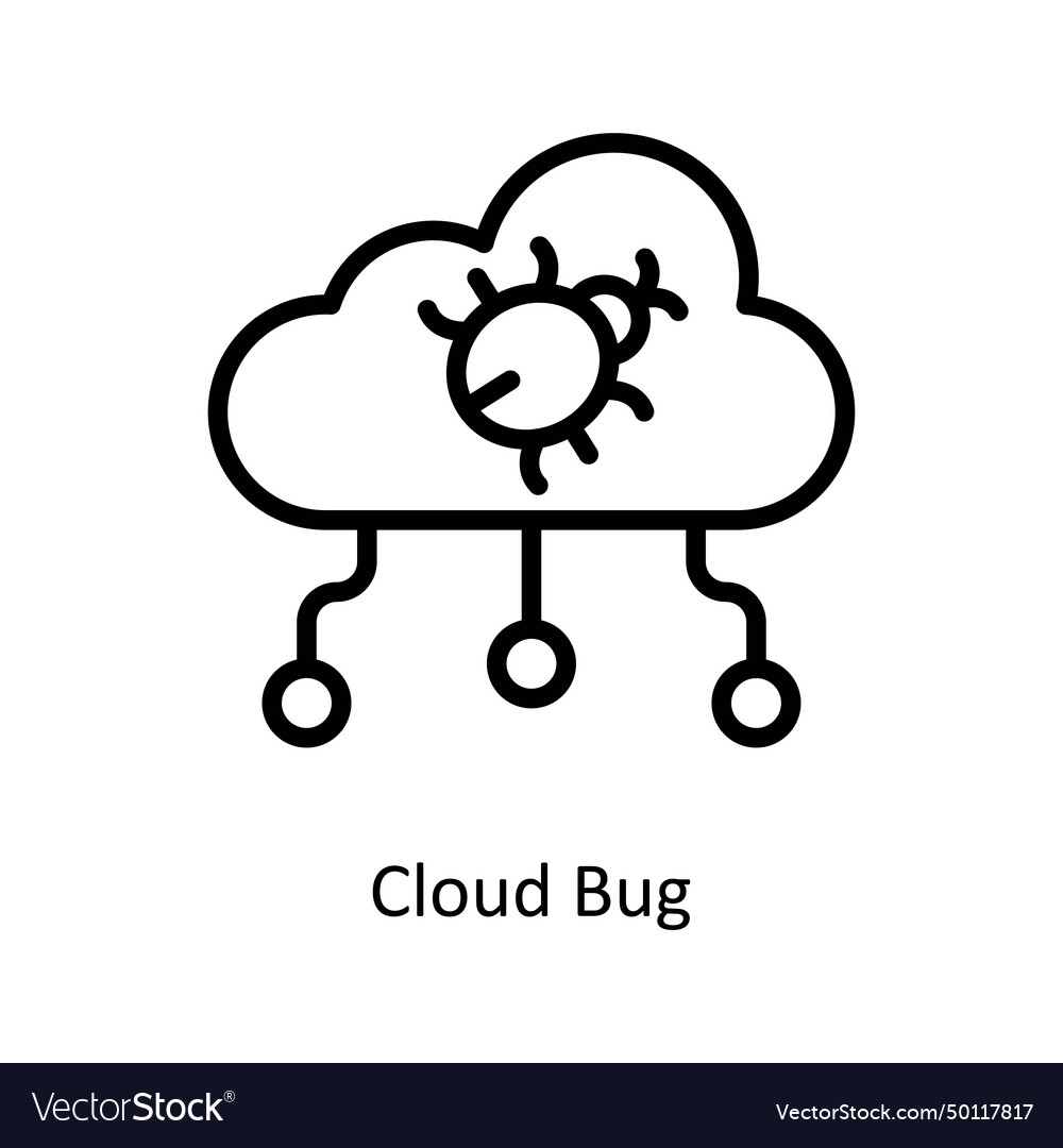 Cloud bug outline icon style