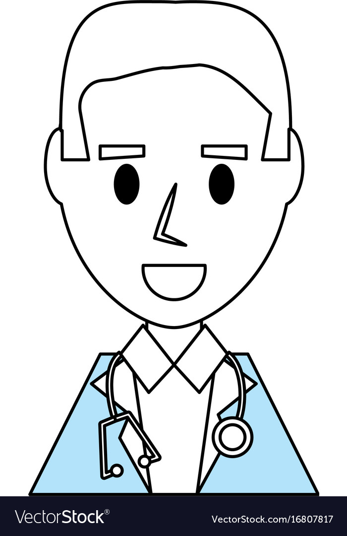 Doctor profile cartoon Royalty Free Vector Image