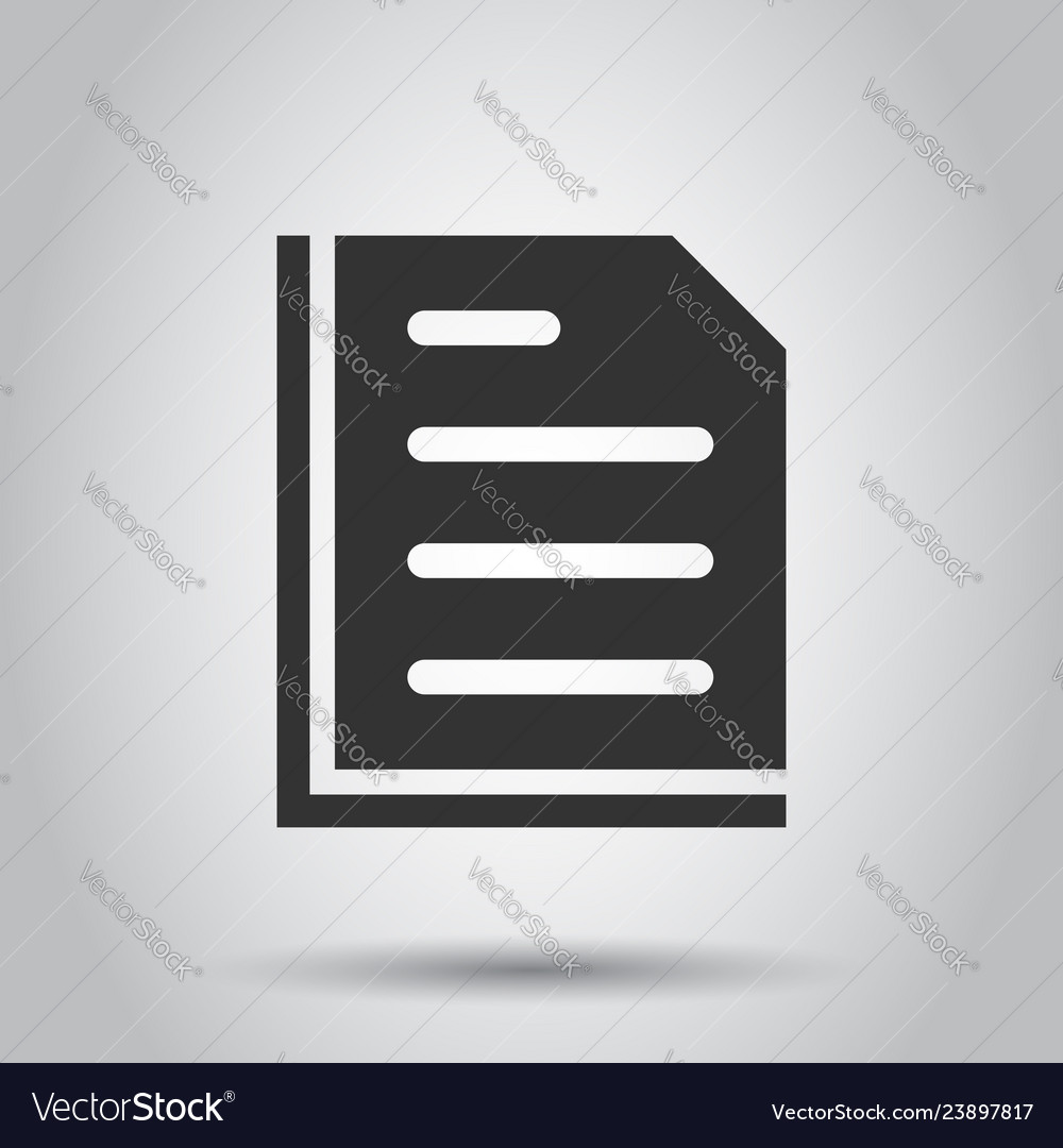 Document note icon in flat style paper sheet