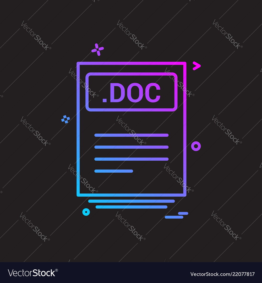 File files doc icon design vector image File files doc icon design