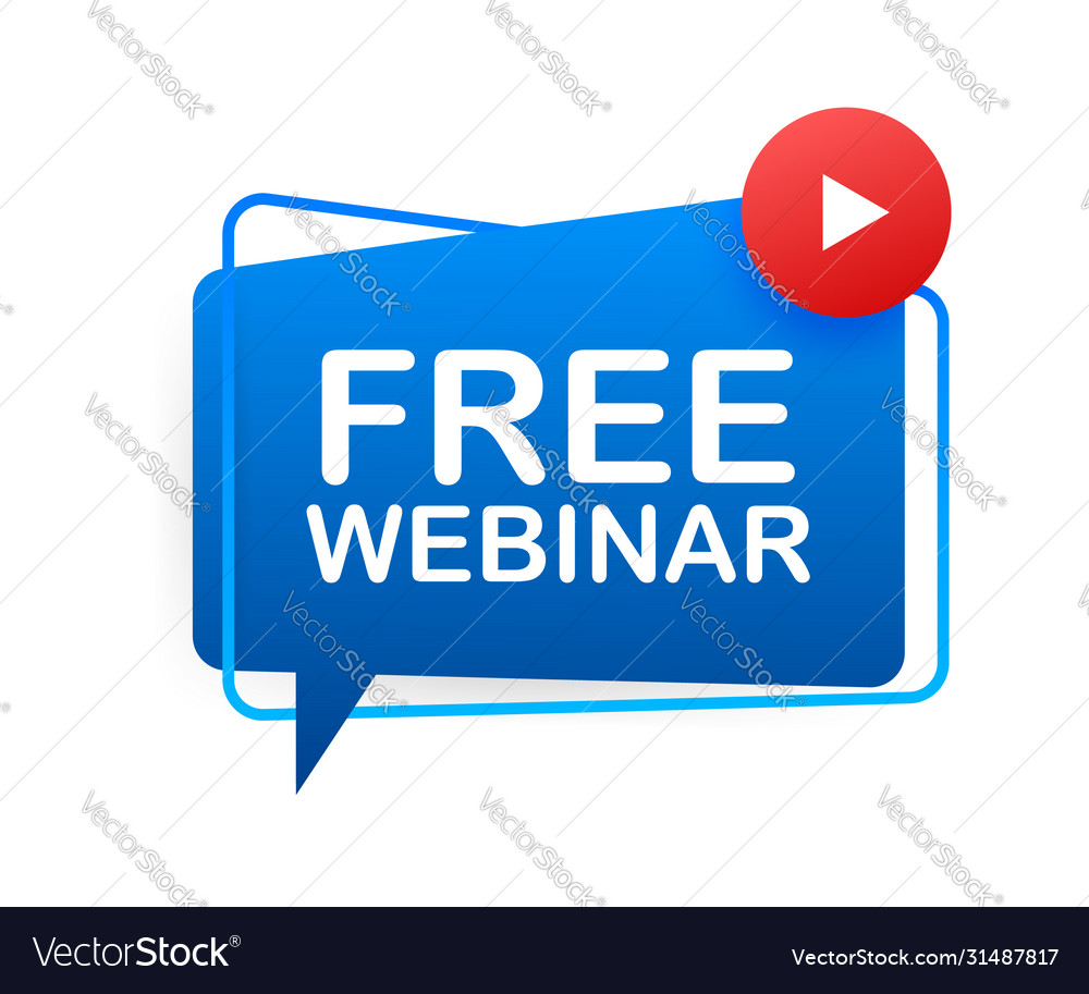 Free webinar label flat