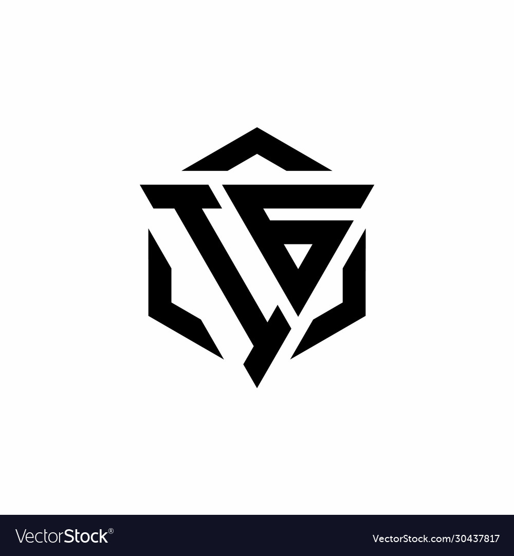 Ig logo monogram with triangle and hexagon modern