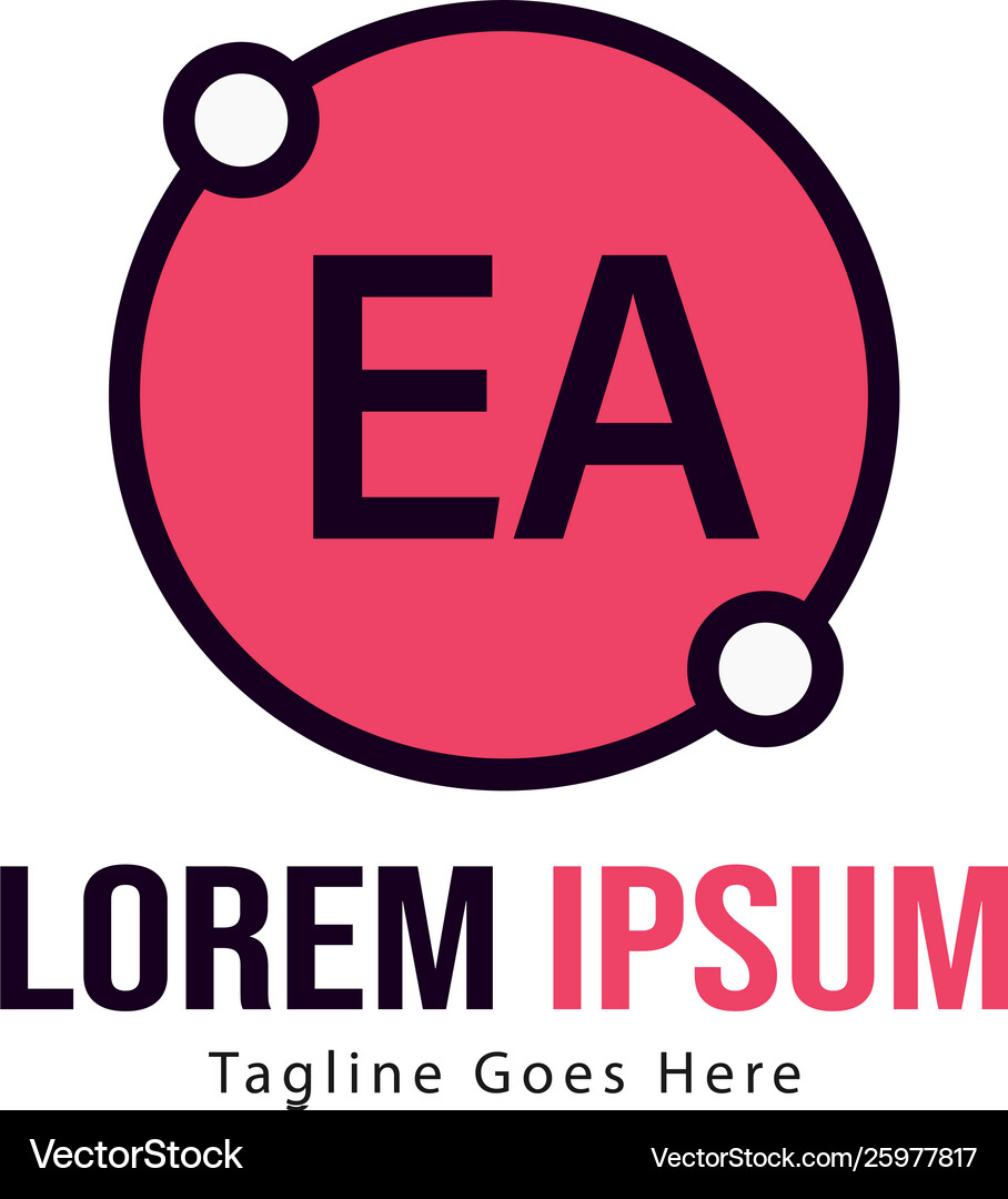 Initial ea logo template with modern frame Vector Image