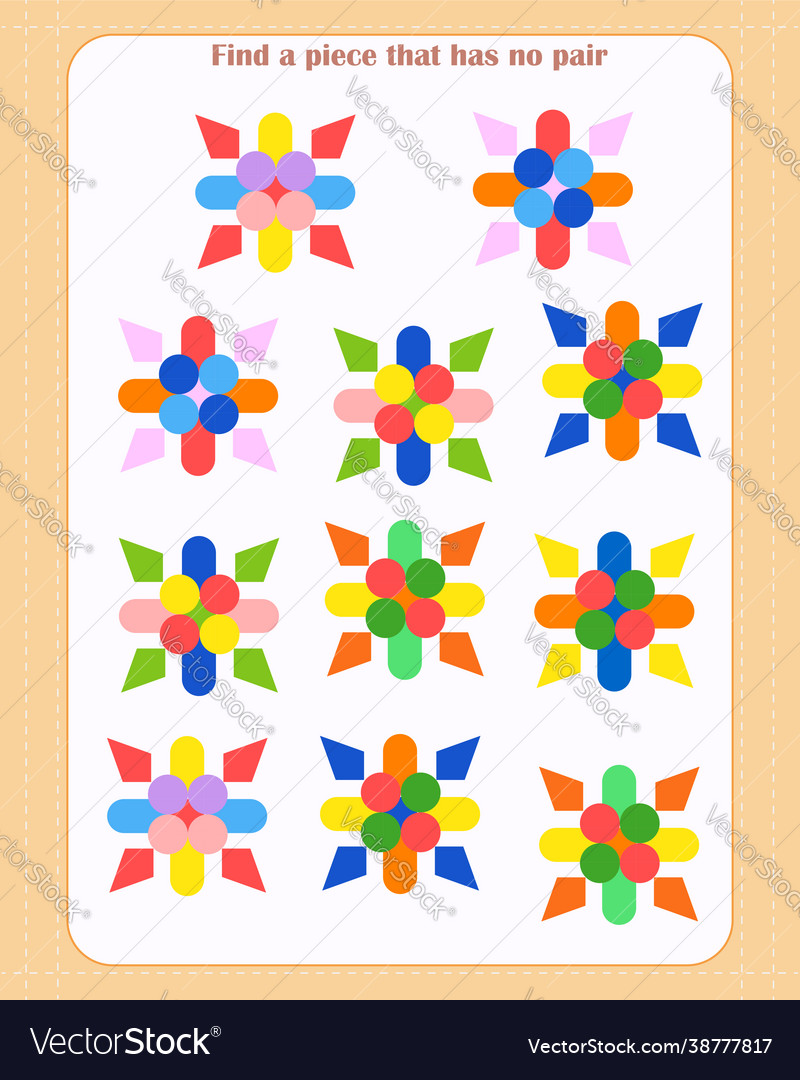 Logic game for children find which shape