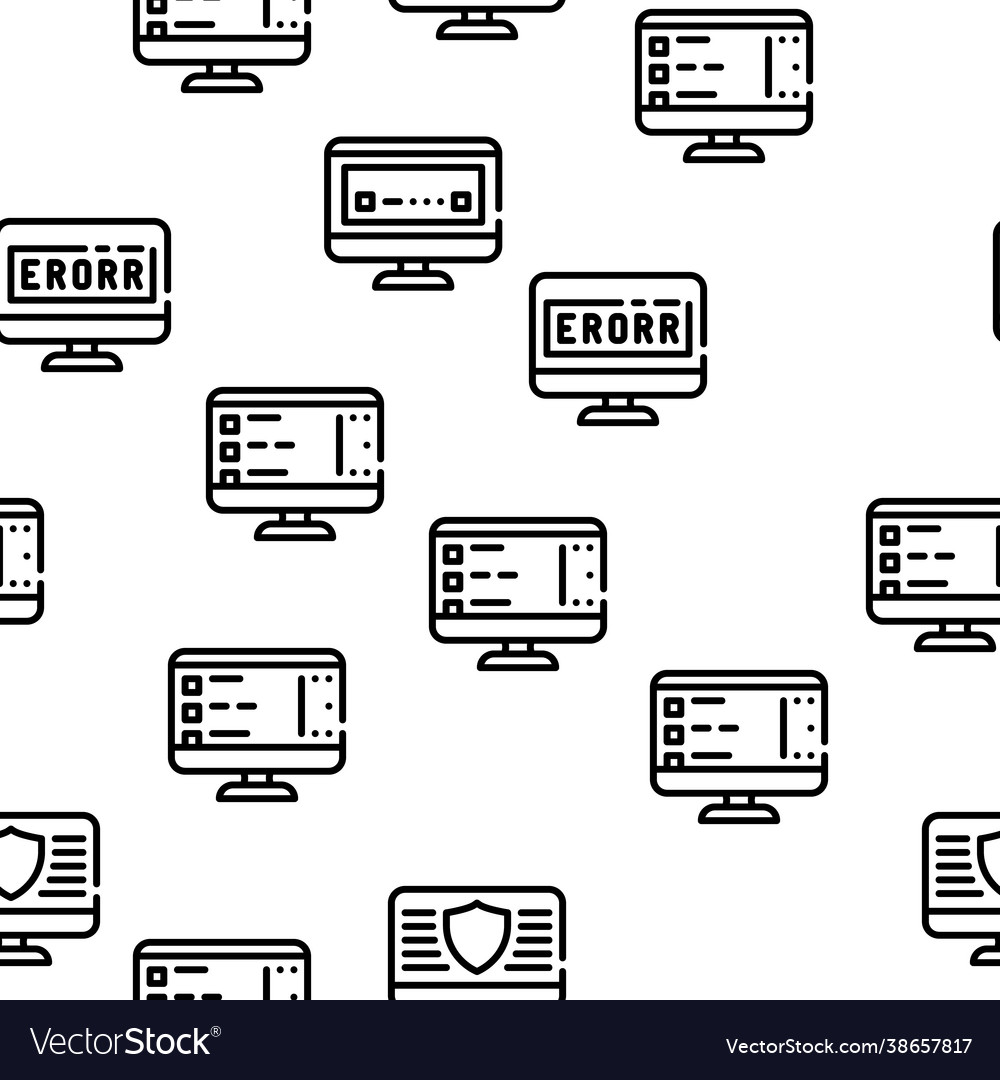 Operating system pc seamless pattern vector image Operating system pc seamless pattern