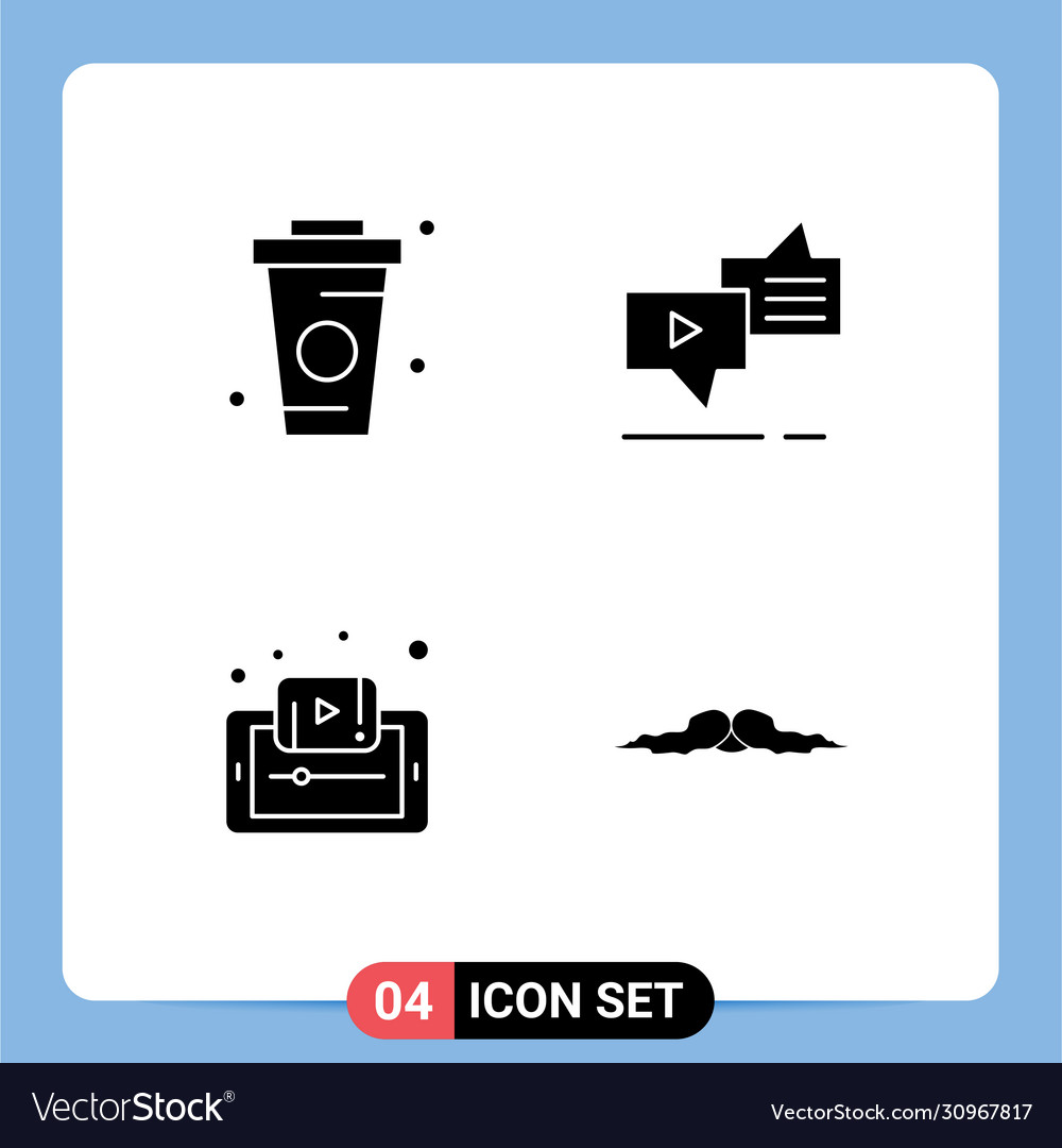 Pack 4 modern solid glyphs signs and symbols