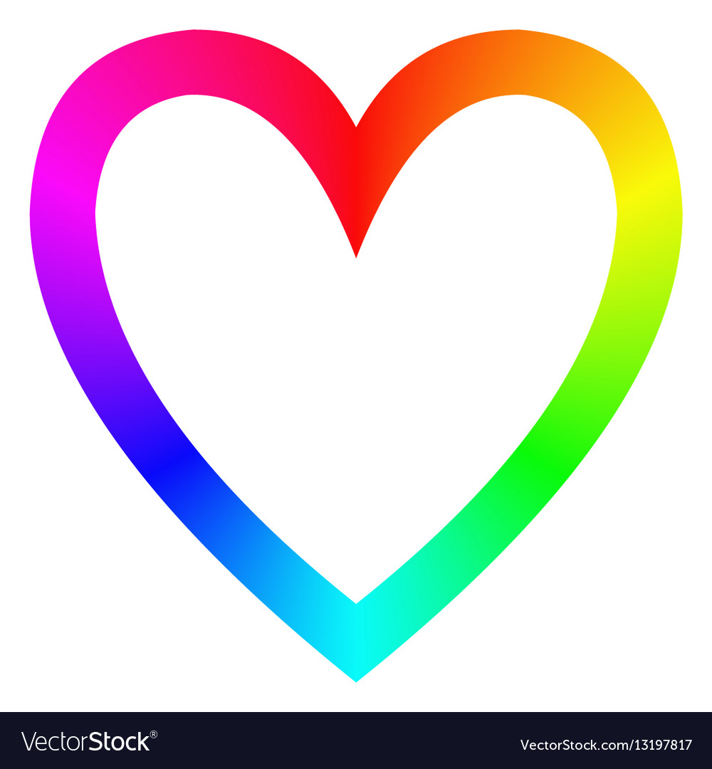 Rainbow gradient happy heart icon template