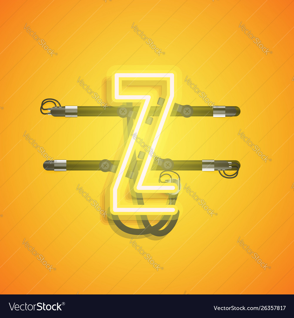 Realistic neon character with wires and console vector image Realistic neon character with wires and console
