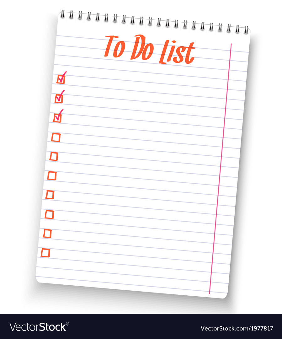 Realistic To Do List Spiral Notebook White Notepad