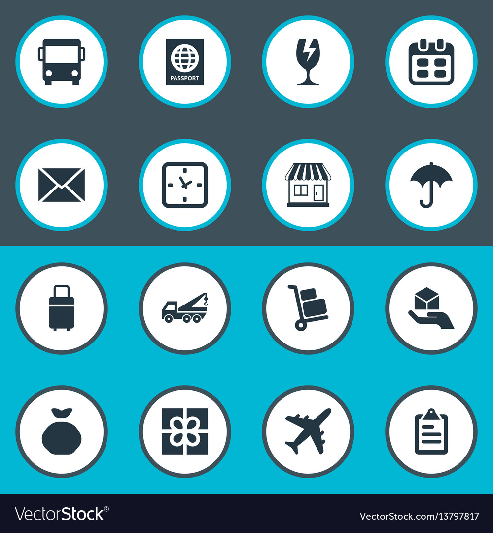 Set of simple carting icons vector image Set of simple carting icons