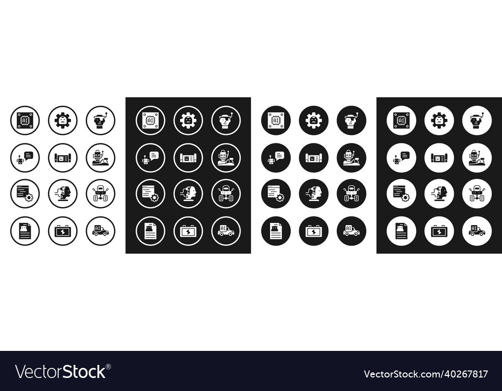 Set smart glasses robot blueprint bot processor Vector Image Set smart glasses robot blueprint bot processor