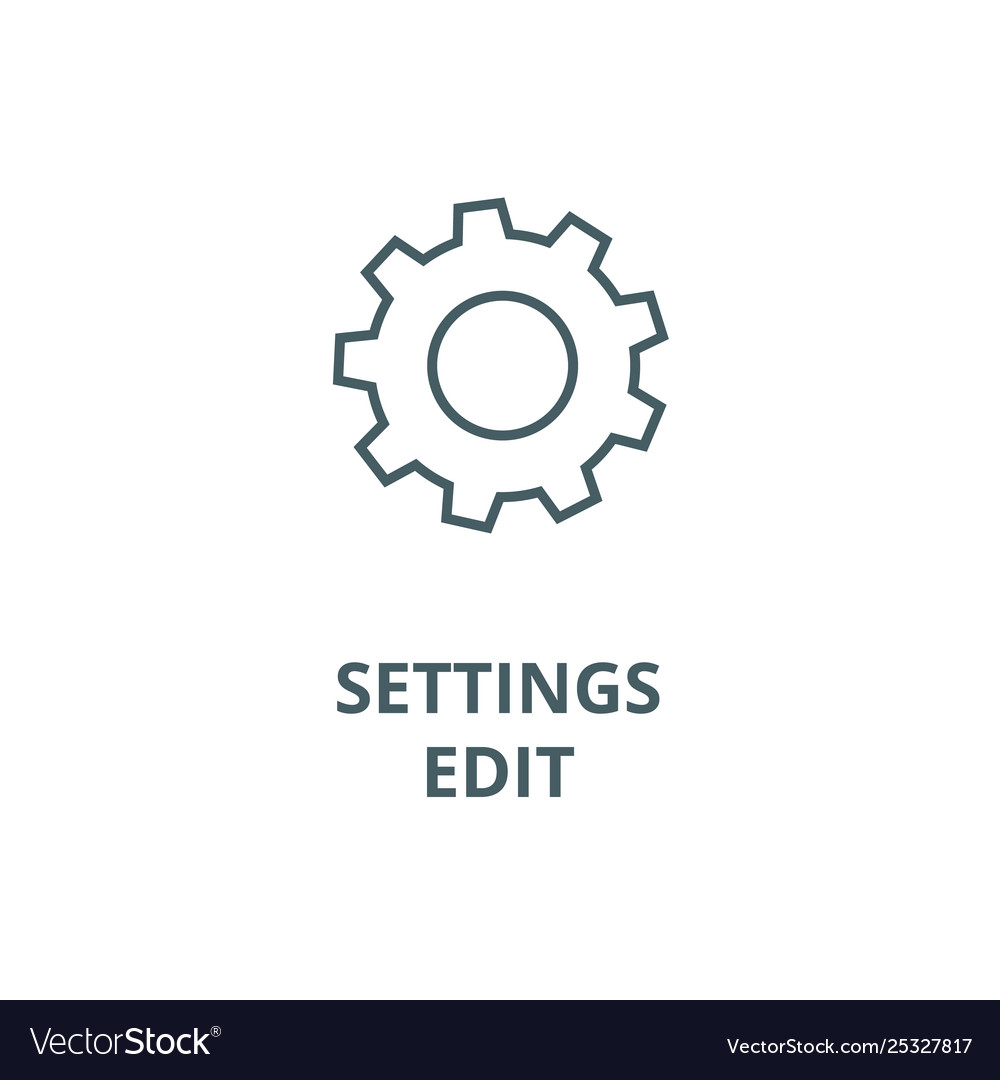 Settings edit line icon linear concept vector image Settings edit line icon linear concept