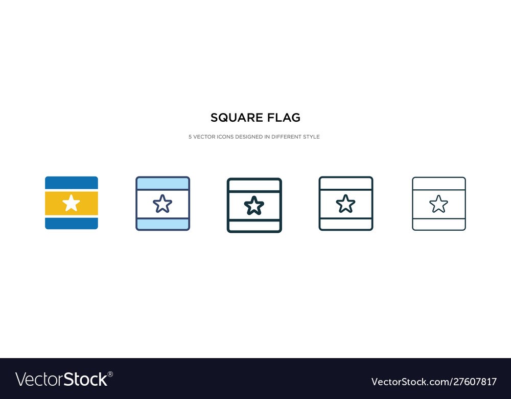 Square flag icon in different style two colored vector image Square flag icon in different style two colored