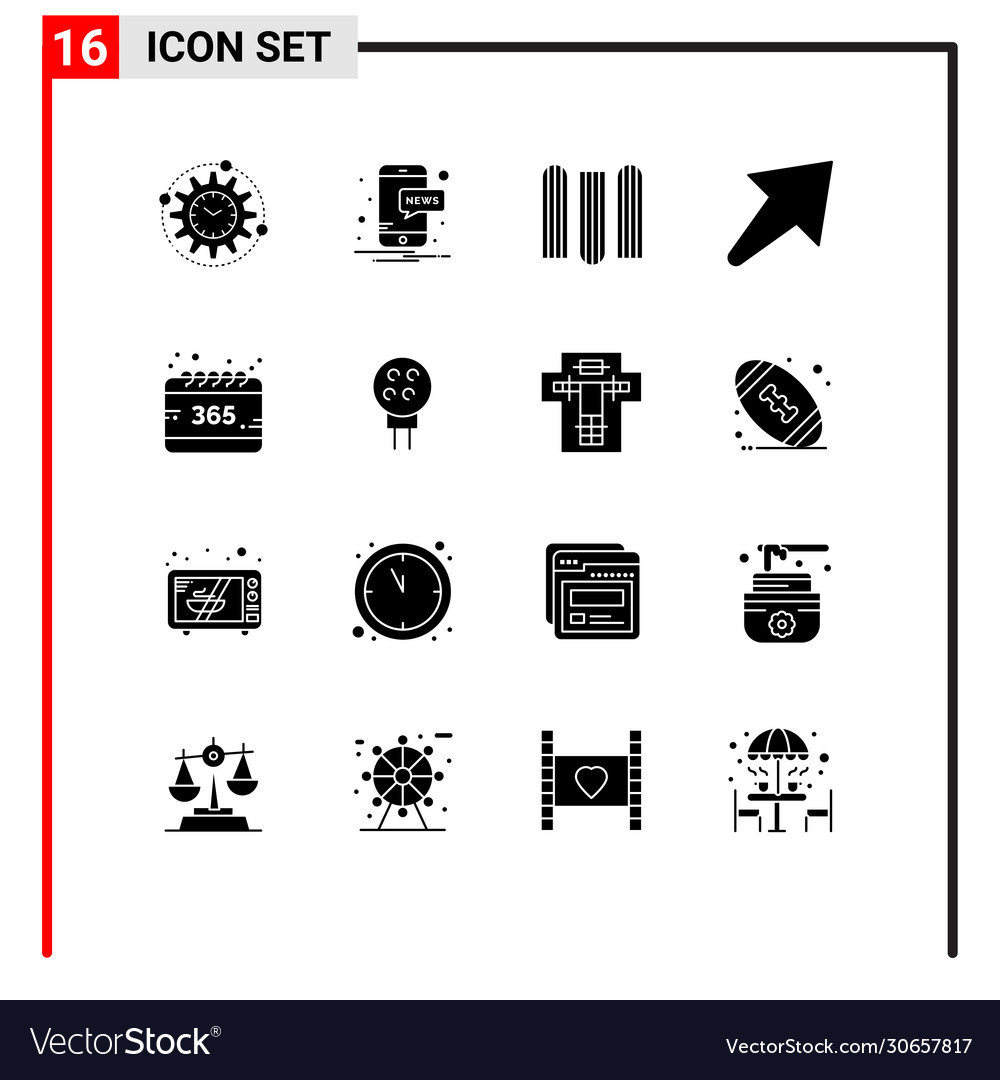 User interface pack 16 basic solid glyphs