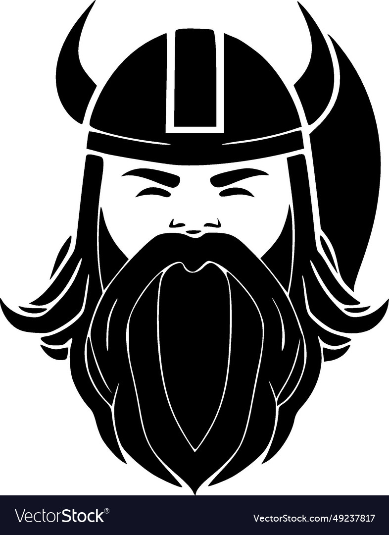 Viking - minimalist and flat logo Royalty Free Vector Image