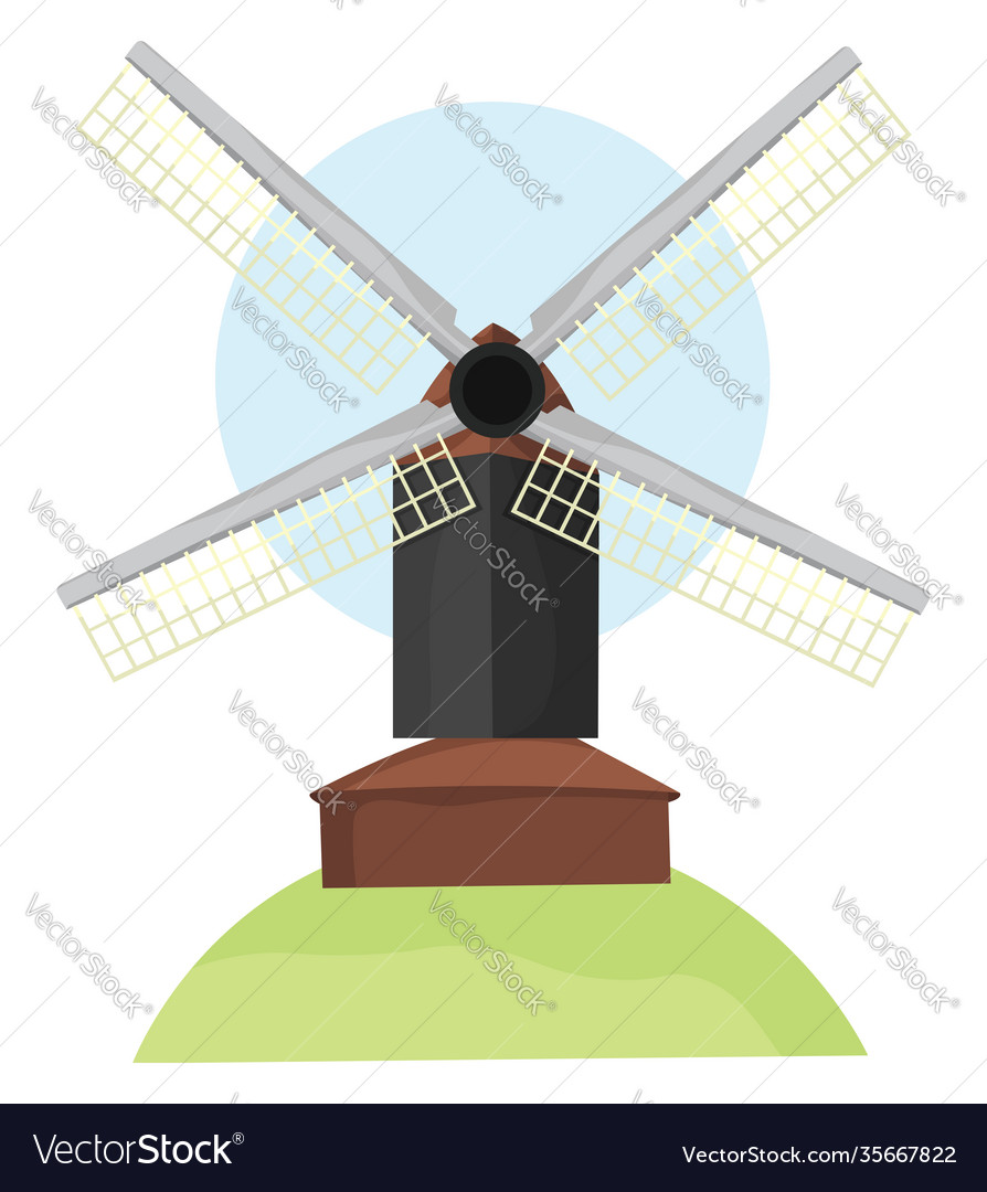 Big windmill on white background