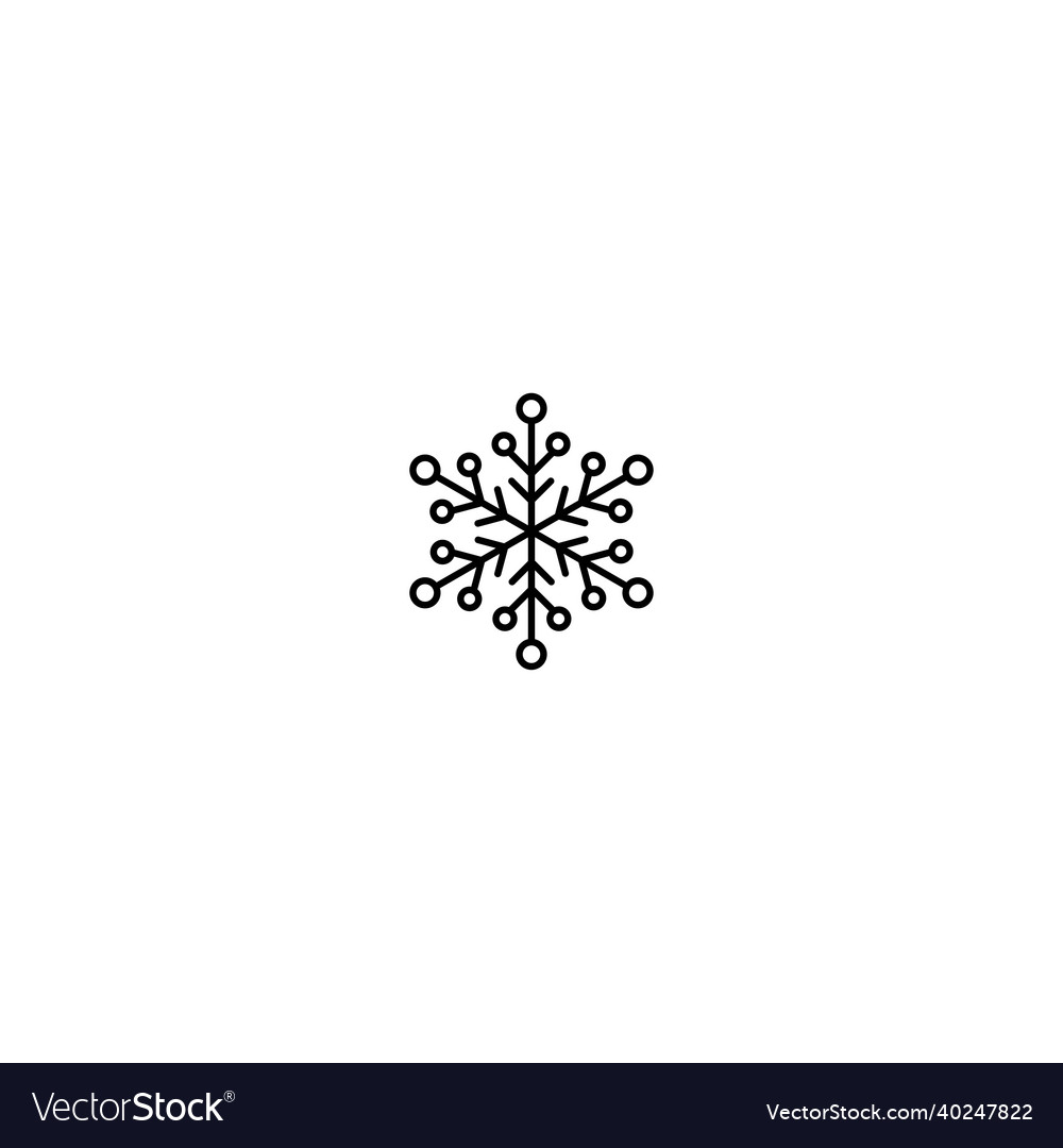 Black flat snowflake icon isolated on white new