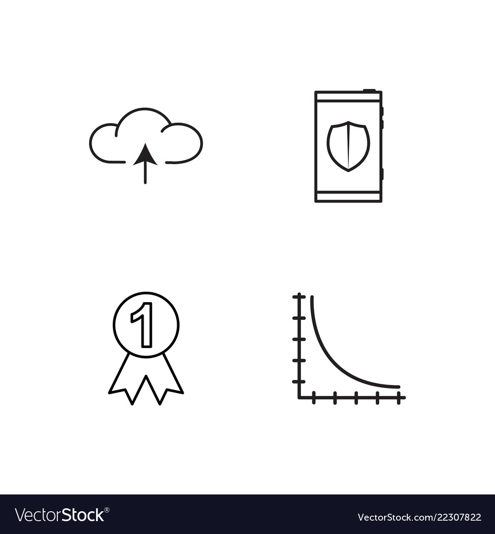 Business simple outlined icons set