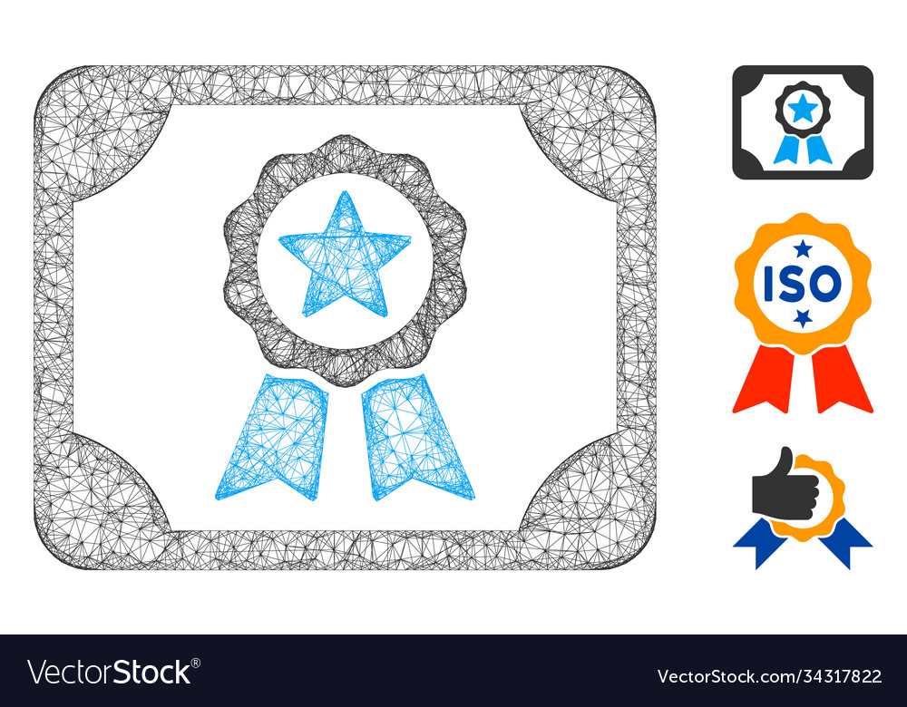 Certificate polygonal web mesh vector image Certificate polygonal web mesh