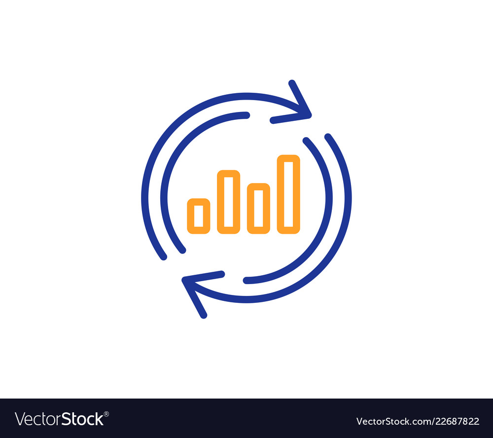 Chart line icon update report graph sign