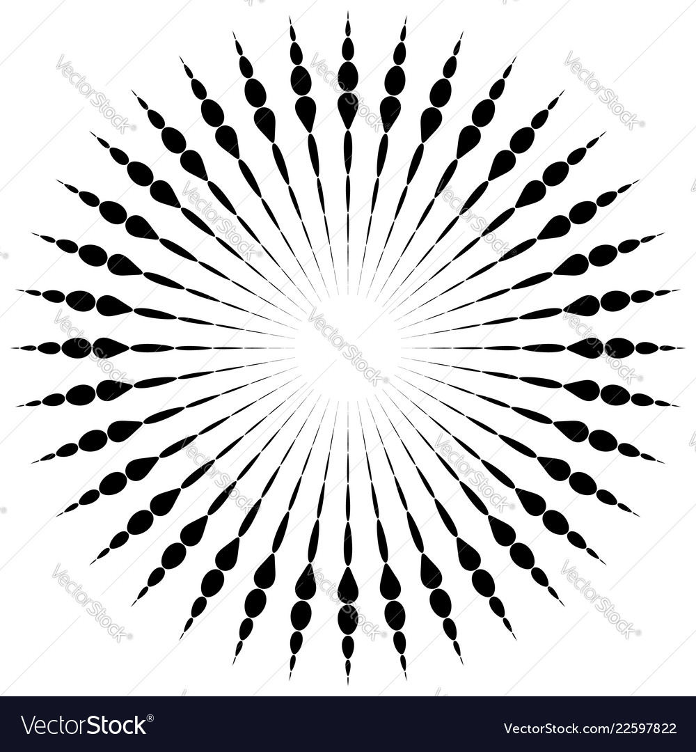 Circular motif element radial dotted lines vector image Circular motif element radial dotted lines