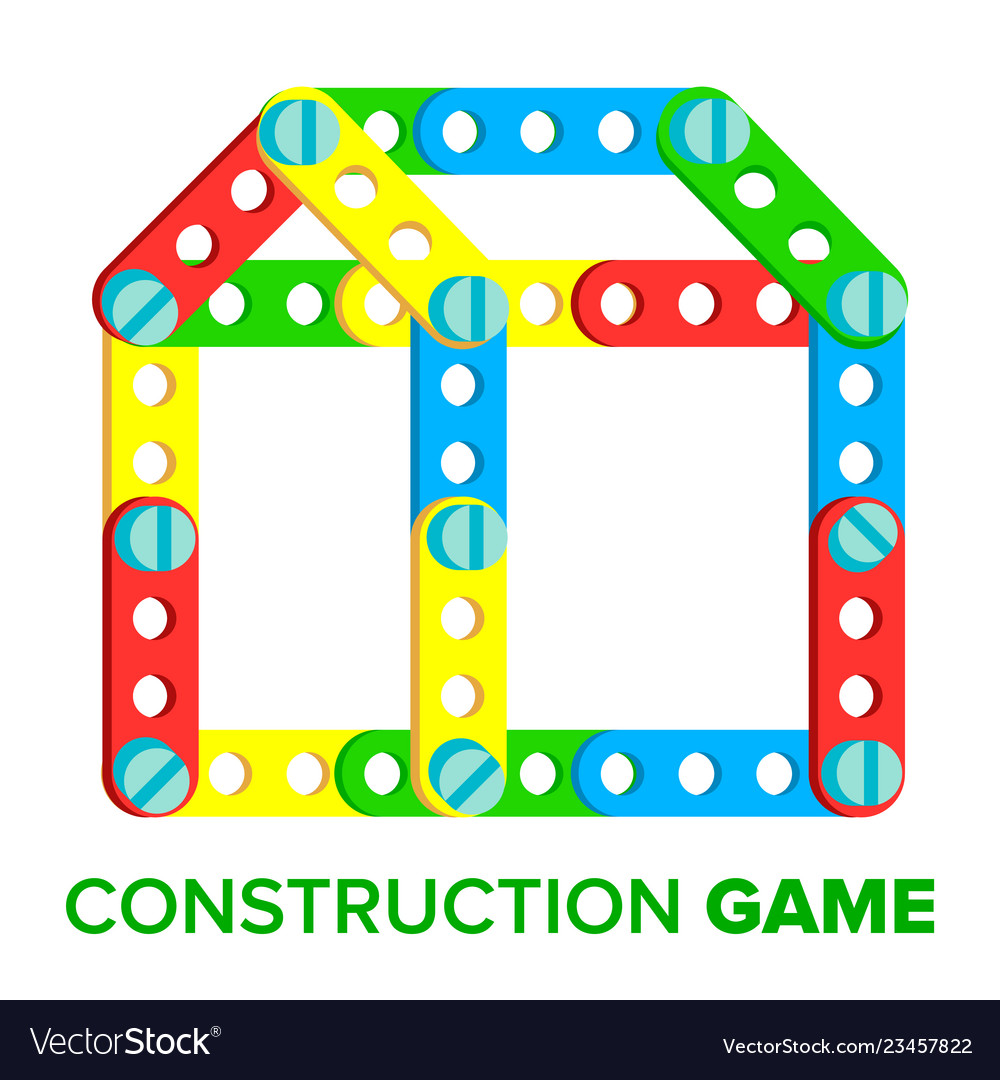 Construction game developing child toy Royalty Free Vector