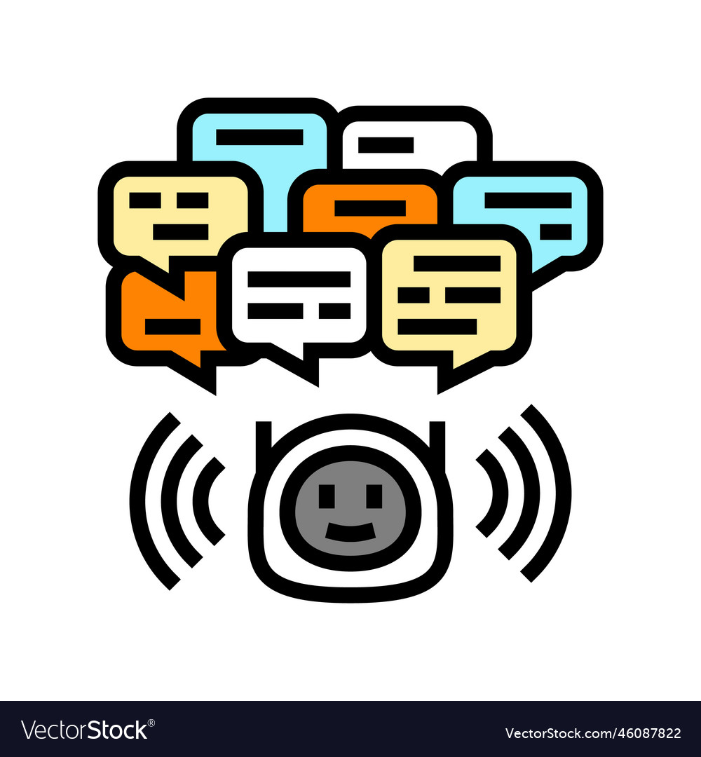 Conversation chat bot color icon vector image Conversation chat bot color icon