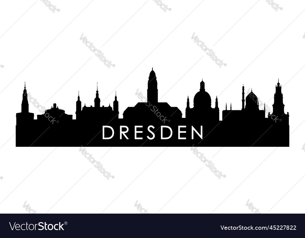 Dresden skyline silhouette black city